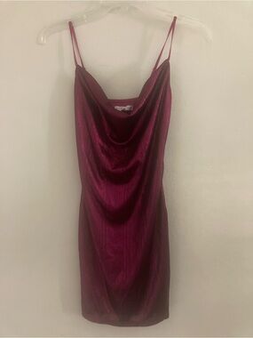 Sincerely Jules Magenta Cowl Neck Slip Dress